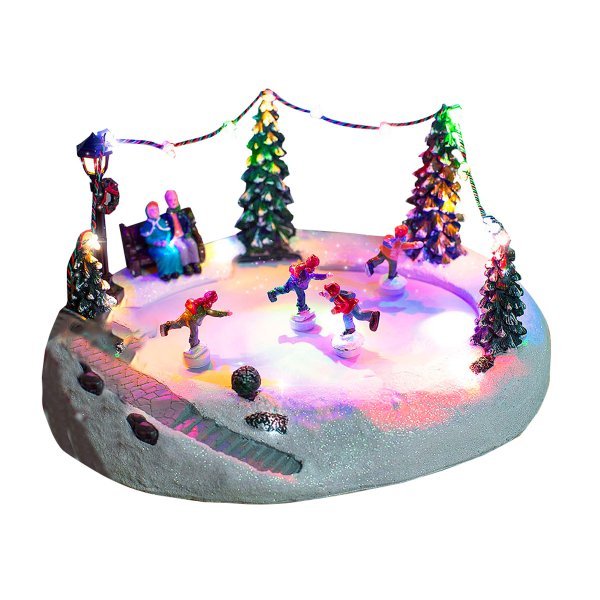 Χριστουγεννιάτικη Διακοσμητική Πίστα Πατινάζ με LED (26cm)